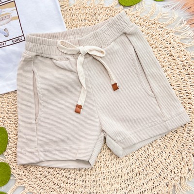 Conj. Camiseta em Linho Brands e Crafts e Bermuda - Branco e Areia